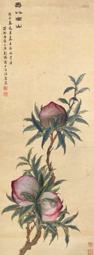 彭旸（1859～？） 寿比南山 设色纸本 立轴