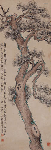童大年（1874～1955） 松树 设色纸本 立轴
