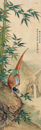 马晋（1898～1970） 锦鸡图 设色绢本 立轴
