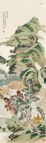 陆抑非（1908～1997） 天池石壁 设色纸本 立轴