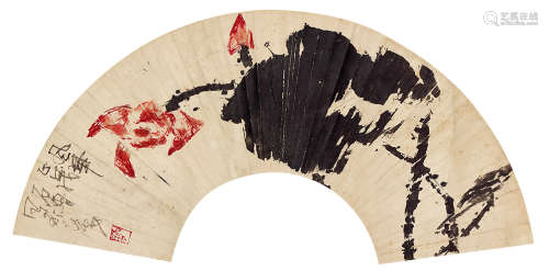 石鲁（1919～1982） 风华正茂 设色纸本 扇面