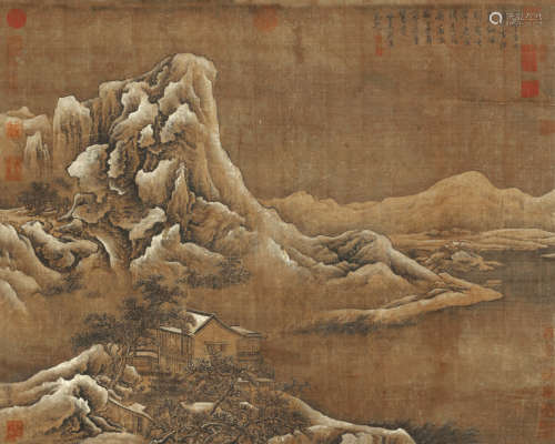 刘松年（约1155～1218） 雪景山水 设色绢本 立轴