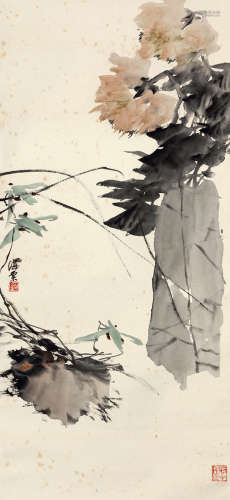 刘海粟（1896～1994） 花卉 设色纸本 立轴