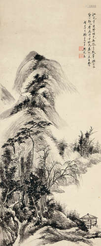 吴琴木（1894～1953） 江色千重碧 水墨纸本 立轴