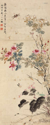 王雪涛（1903～1982） 秋艳图 设色纸本 立轴
