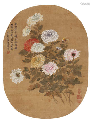 恽寿平（1633～1690） 秋影金风 设色绢本 立轴