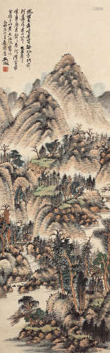 吴徵（1878～1949） 秋山苍翠图 设色纸本 立轴