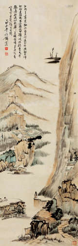 钱瘦铁（1897～1967） 观山图 设色纸本 立轴
