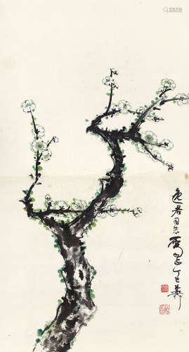 谢稚柳（1910～1997） 梅花 设色纸本 立轴