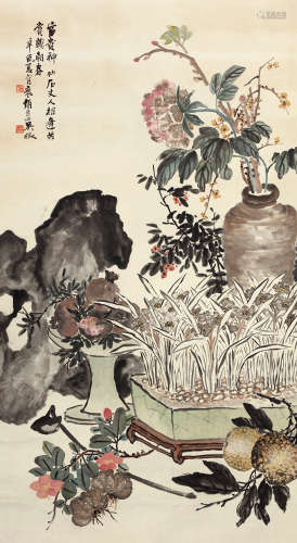 吴徵（1878～1949） 富贵神仙 设色纸本 立轴