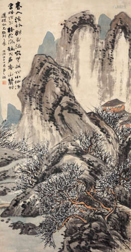 赵之谦（1829～1884） 溪林书屋 设色纸本 立轴