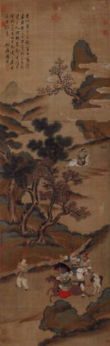 李成（919～967） 狩猎图 设色绢本 立轴
