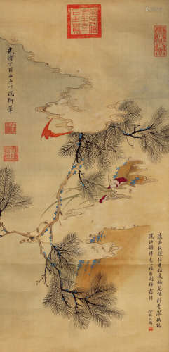 慈禧太后（1835～1908） 福寿图 设色绢本 镜芯