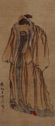 黄慎（1687～1766） 人物 设色绢本 立轴