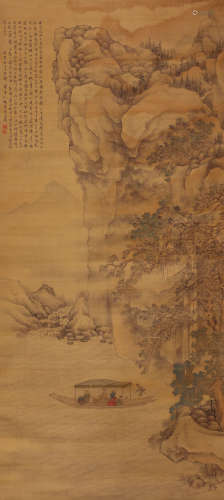 杨晋（1644～1728） 赤壁游图 设色绢本 立轴