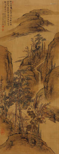 王学浩（1754～1832） 松山秋色图 设色绢本 立轴