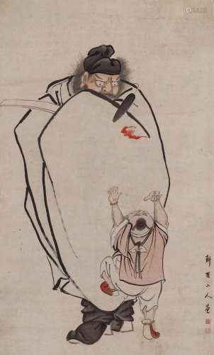 华岩（1682～1756） 接福图 设色纸本 立轴
