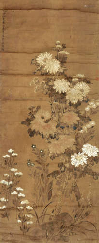 恽寿平（1633～1690） 秋菊图 设色纸本 立轴