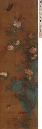 邹一桂（1686～1772） 花蝶图 设色绢本 立轴