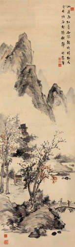 张若霭（1713～1746） 秋山访友图 设色纸本 立轴