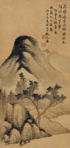 庞元济（1864～1949） 仿董文敏笔意 设色纸本 立轴