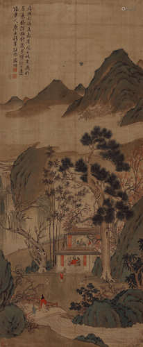 文徵明（1470～1559） 溪亭雅集图 设色绢本 立轴