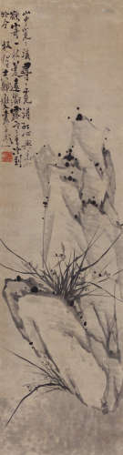 郑板桥（1693～1765） 兰石图 水墨纸本 立轴