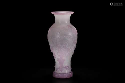 An Overlay 'Flower' Glass Vase