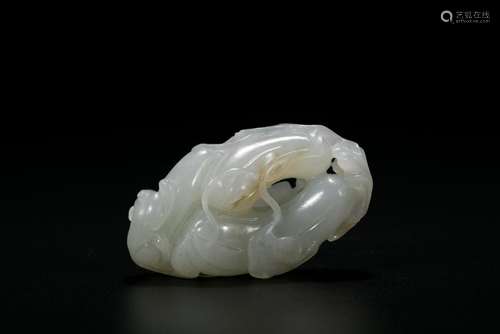 A White Jade Carving of Loofah