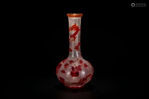 A Red Overlay BabaoGlass Vase