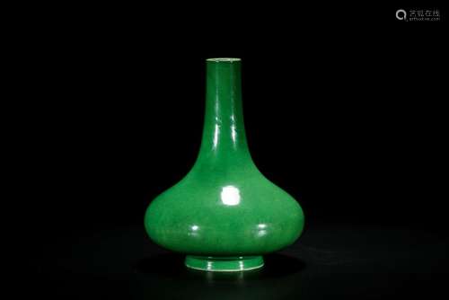 A Rare Verte Glazed Bottle Vase