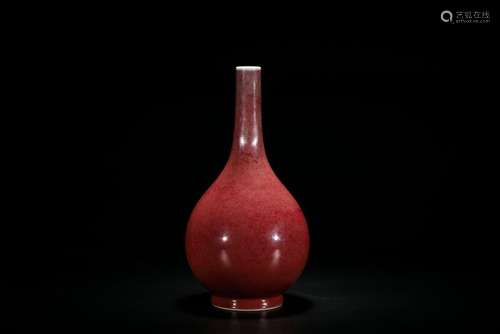 A Rare Red-Glazed Bottle Vase