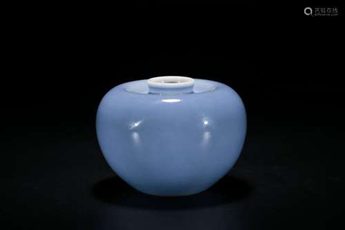 A Blue-Glazed Apple-Shaped Waterpot