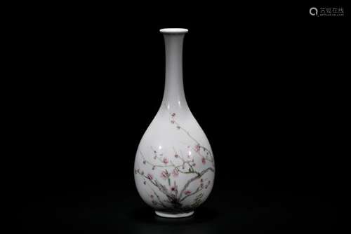 A Famille Rose 'Peach Blossom' Bottle Vase