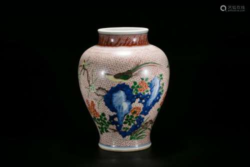 A Fine Wucai 'Flower And Bird' Jar