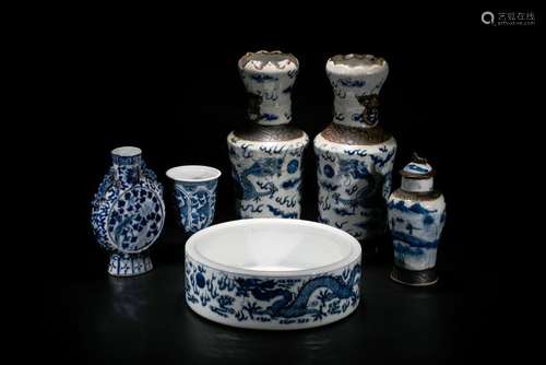 A Group of Blue And White Porcelain