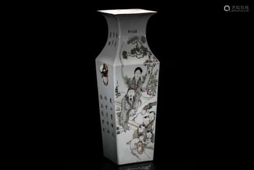 A QianjiangEnamelled Faceted Vase