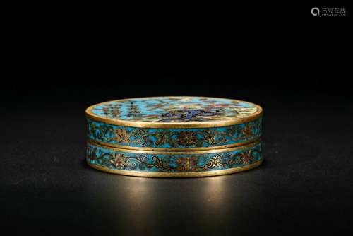 A Cloisonne Enamel 'Flower' Covered Box