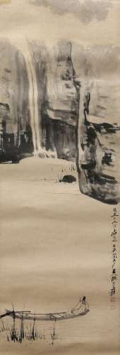 Chinese Painting, Zhang Daqian, Scholar on Boat