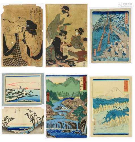 Japanese Woodblock Prints, Utamaro 18c, Hiroshige 19c