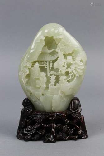 Chinese Jade Boulder, Figures