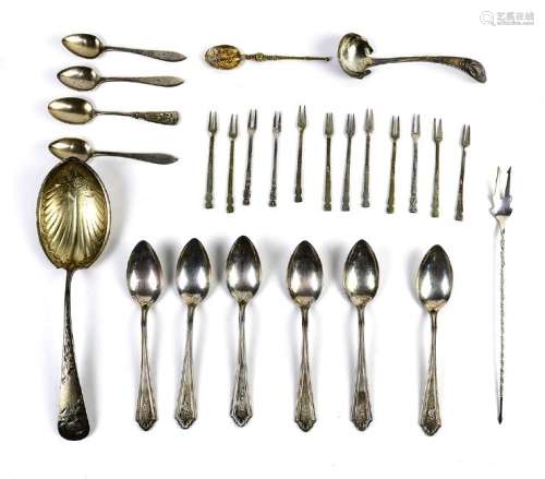 (lot of 27) Assortment of sterling silver utensils,