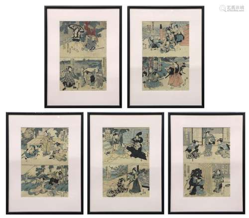 Japanese Woodblock Prints, Kuniyasu, 19c