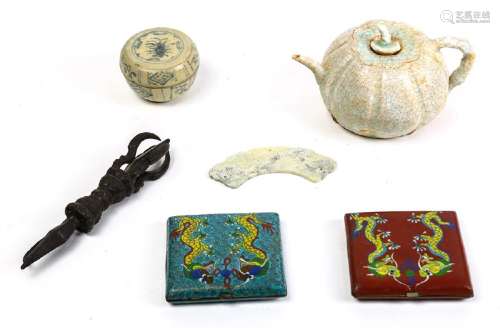 Group of Chinese Cloisonne, Ceramics, Vajra