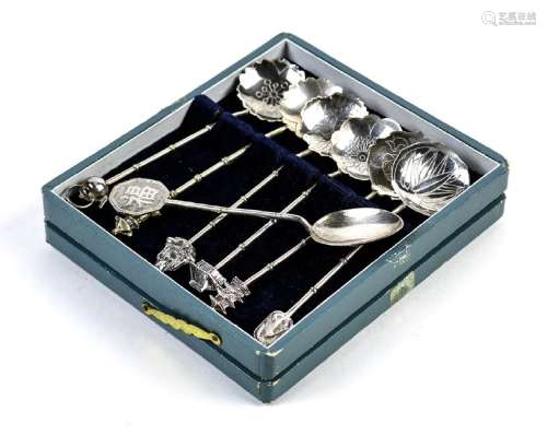 (lot of 7) Sterling silver demitasse spoon set,
