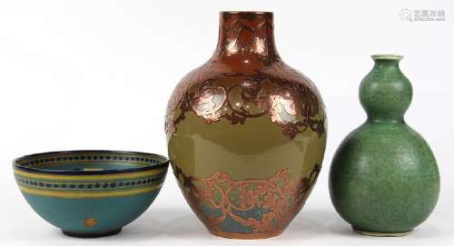 (lot of 3) Ceramic vessel group, 20th Century,
