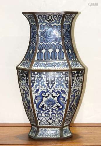 Chinese Blue-and-white Cloisonne Vase