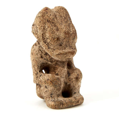 AN ANCIENT CARVED JADE FIGURE 5.9cm, 58g.