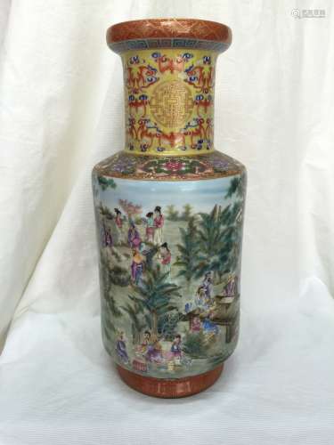 An Extremely Rare Museum Piece Famille Rose Vase