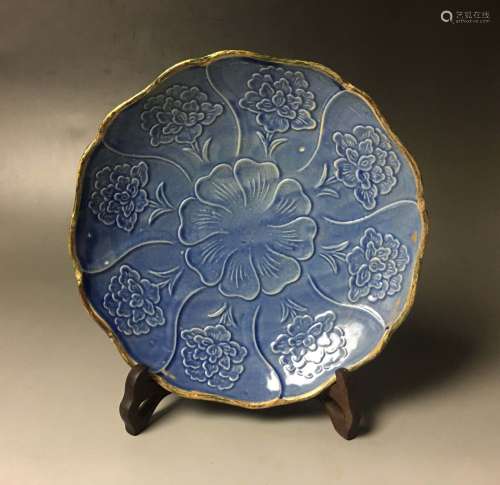 A Blue Glaze Porcelain Dish